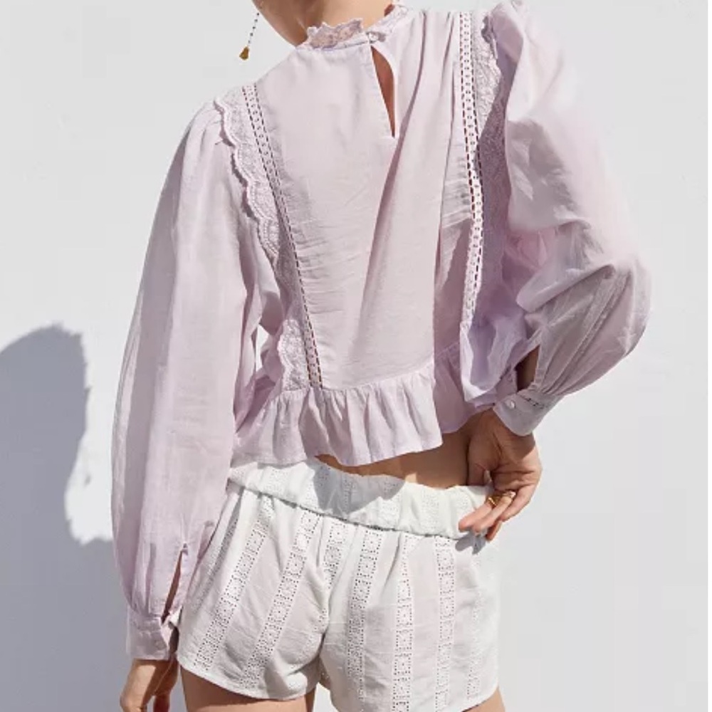 Mango Light Purple Lace Blouse - Picture 5 of 6